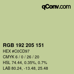 カラーコード: RGB 192 205 151 | qconv.com