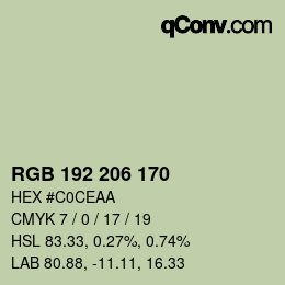Farbcode: RGB 192 206 170 | qconv.com