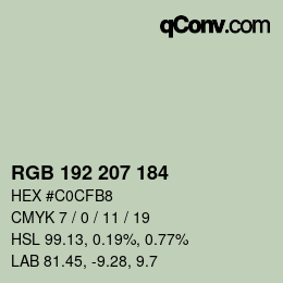 Color code: RGB 192 207 184 | qconv.com