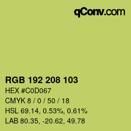 Color code: RGB 192 208 103 | qconv.com