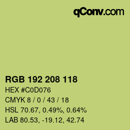 Color code: RGB 192 208 118 | qconv.com