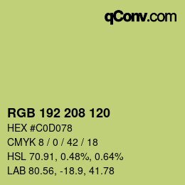 颜色代码: RGB 192 208 120 | qconv.com