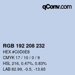 Color code: RGB 192 208 232 | qconv.com