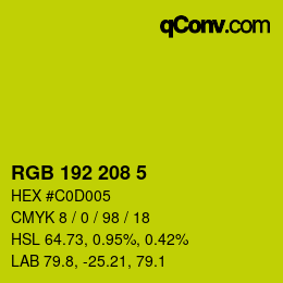 カラーコード: RGB 192 208 5 | qconv.com