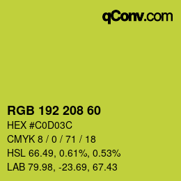 カラーコード: RGB 192 208 60 | qconv.com