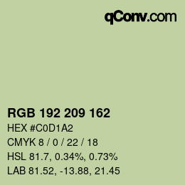 カラーコード: RGB 192 209 162 | qconv.com