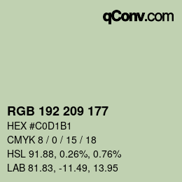 Color code: RGB 192 209 177 | qconv.com