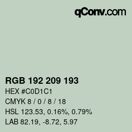 Color code: RGB 192 209 193 | qconv.com