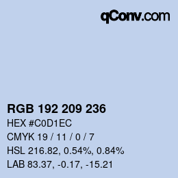 カラーコード: RGB 192 209 236 | qconv.com
