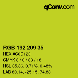 颜色代码: RGB 192 209 35 | qconv.com