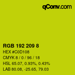 カラーコード: RGB 192 209 8 | qconv.com
