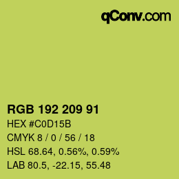 カラーコード: RGB 192 209 91 | qconv.com