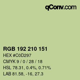 Color code: RGB 192 210 151 | qconv.com
