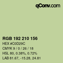 Color code: RGB 192 210 156 | qconv.com