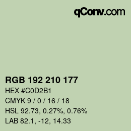 Color code: RGB 192 210 177 | qconv.com