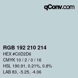 Color code: RGB 192 210 214 | qconv.com