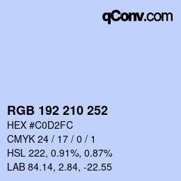 Farbcode: RGB 192 210 252 | qconv.com