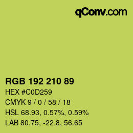 Color code: RGB 192 210 89 | qconv.com