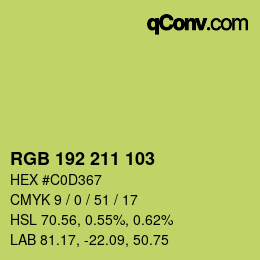 Color code: RGB 192 211 103 | qconv.com