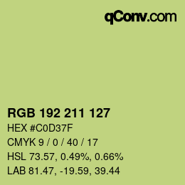 Farbcode: RGB 192 211 127 | qconv.com