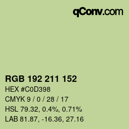 Código de color: RGB 192 211 152 | qconv.com