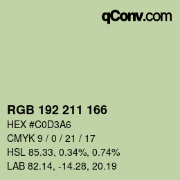 颜色代码: RGB 192 211 166 | qconv.com