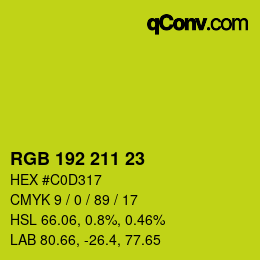 Color code: RGB 192 211 23 | qconv.com