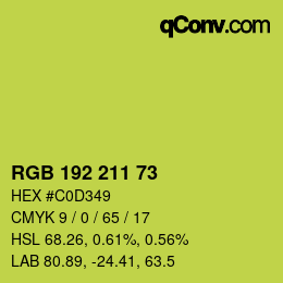 Color code: RGB 192 211 73 | qconv.com