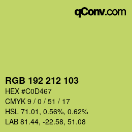カラーコード: RGB 192 212 103 | qconv.com