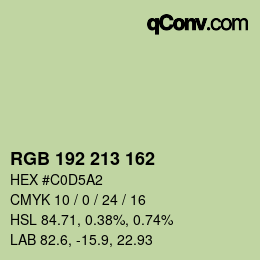 カラーコード: RGB 192 213 162 | qconv.com