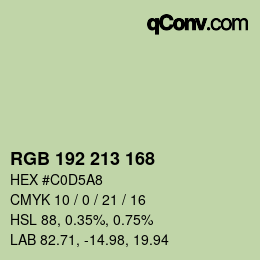 Color code: RGB 192 213 168 | qconv.com
