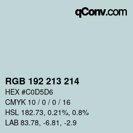 Farbcode: RGB 192 213 214 | qconv.com