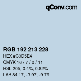 Farbcode: RGB 192 213 228 | qconv.com