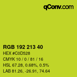 Color code: RGB 192 213 40 | qconv.com