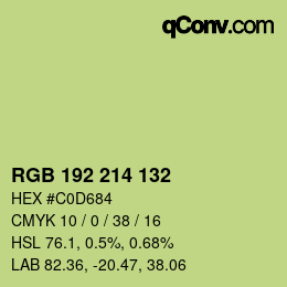 Color code: RGB 192 214 132 | qconv.com