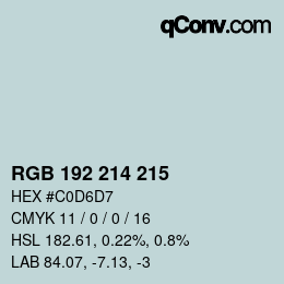 カラーコード: RGB 192 214 215 | qconv.com