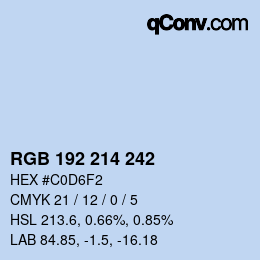 Color code: RGB 192 214 242 | qconv.com