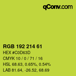 Color code: RGB 192 214 61 | qconv.com