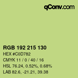 Color code: RGB 192 215 130 | qconv.com