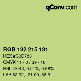Color code: RGB 192 215 131 | qconv.com