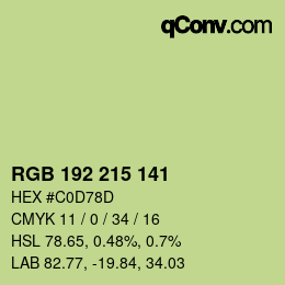 カラーコード: RGB 192 215 141 | qconv.com