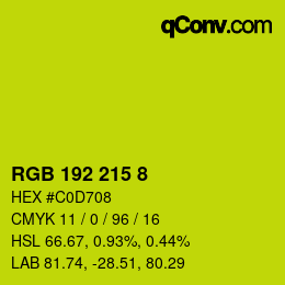 Color code: RGB 192 215 8 | qconv.com