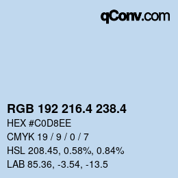 カラーコード: RGB 192 216.4 238.4 | qconv.com