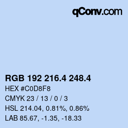 カラーコード: RGB 192 216.4 248.4 | qconv.com