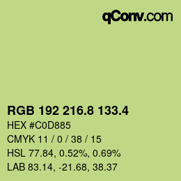 カラーコード: RGB 192 216.8 133.4 | qconv.com