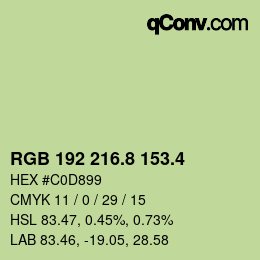 カラーコード: RGB 192 216.8 153.4 | qconv.com