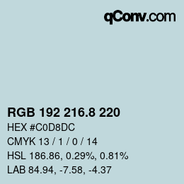 カラーコード: RGB 192 216.8 220 | qconv.com