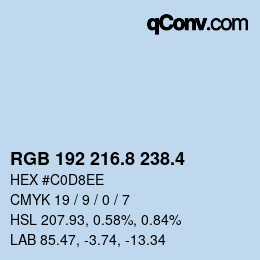 カラーコード: RGB 192 216.8 238.4 | qconv.com