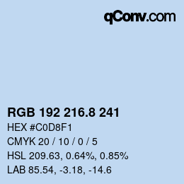 カラーコード: RGB 192 216.8 241 | qconv.com