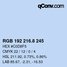 カラーコード: RGB 192 216.8 245 | qconv.com